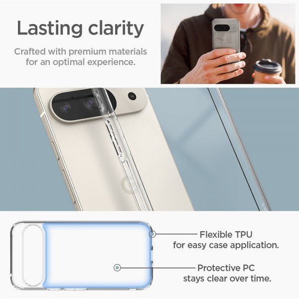 Spigen Google Pixel 9/Pixel 9 Pro Deksel Ultra Hybrid Crystal Clear