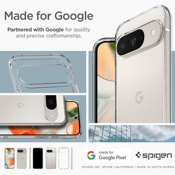 Spigen Google Pixel 9/Pixel 9 Pro Deksel Ultra Hybrid Crystal Clear