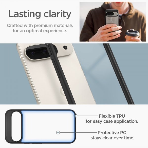Spigen Google Pixel 9/Pixel 9 Pro Deksel Ultra Hybrid Matte Black
