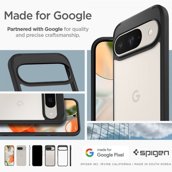 Spigen Google Pixel 9/Pixel 9 Pro Deksel Ultra Hybrid Matte Black
