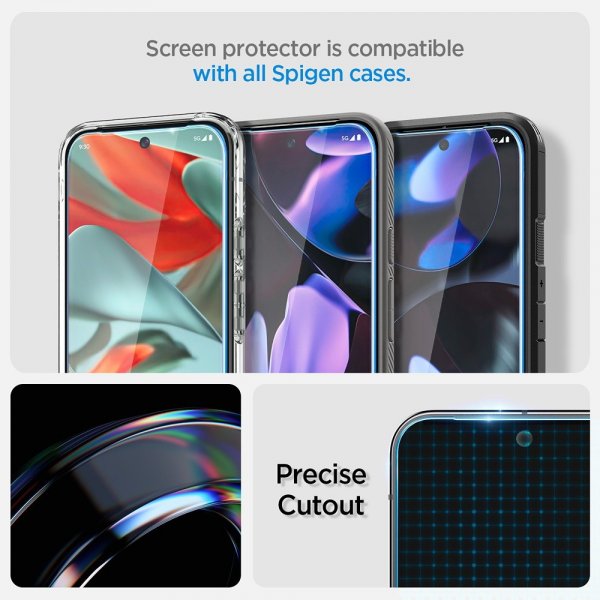Spigen Google Pixel 9/9 Pro/Pixel 10/10 Pro Skjermbeskytter GLAS.tR EZ Fit 2-pakning