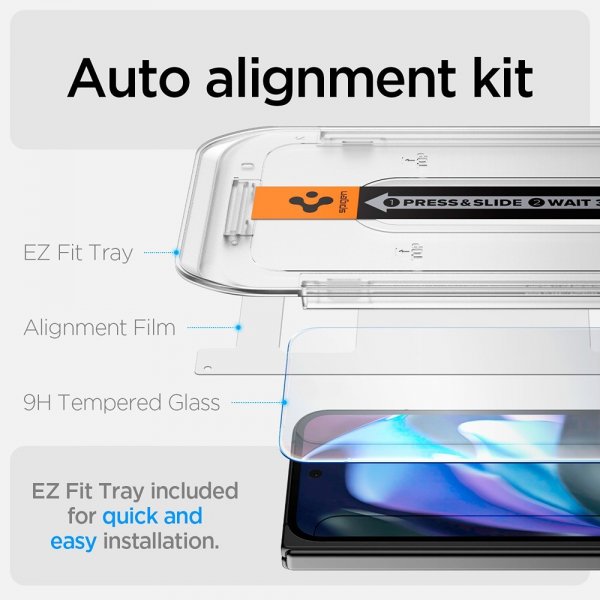 Spigen Google Pixel 9 Pro Fold Skjermbeskytter GLAS.tR EZ Fit 2-pakning