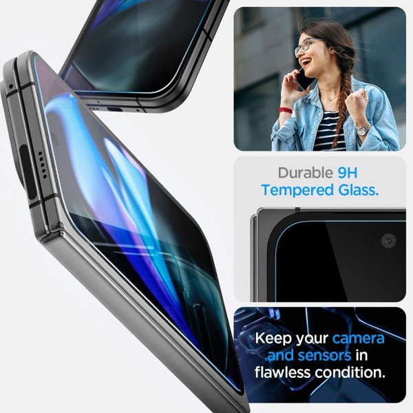 Spigen Google Pixel 9 Pro Fold Skjermbeskytter GLAS.tR EZ Fit 2-pakning