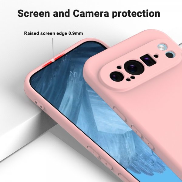Google Pixel 9 Pro Deksel med Stropp Silikon Rosa