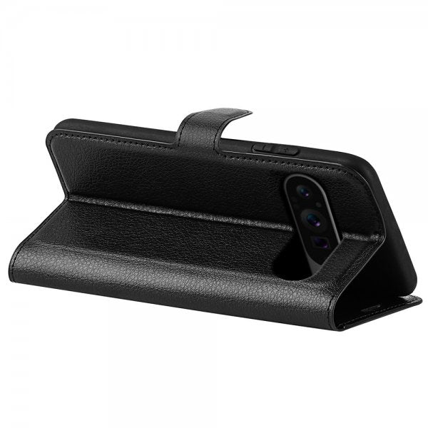 Google Pixel 9 Pro XL Etui Litchi Svart