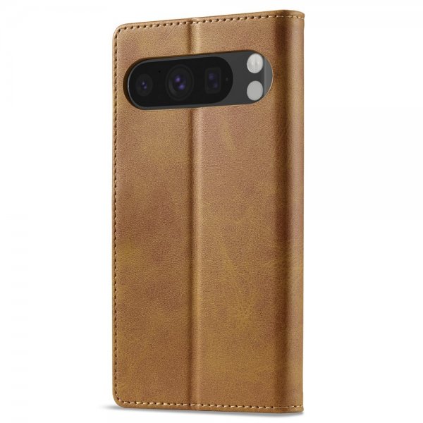 Lc.Imeeke Google Pixel 9 Pro XL Etui med Kortlomme stativfunksjon Lysebrun