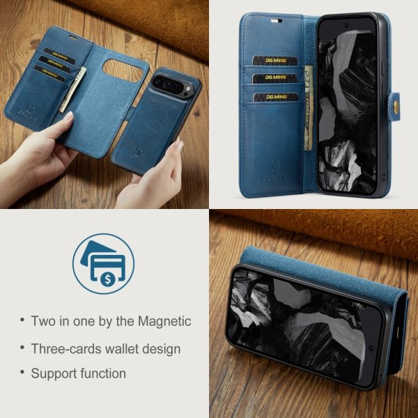 Dg.Ming Google Pixel 9 Pro XL Etui Avtagbart Deksel Blå