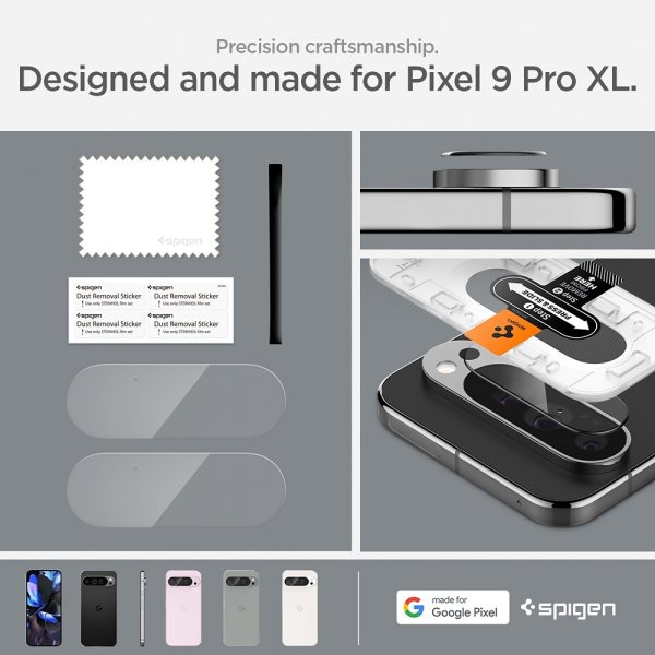 Spigen Google Pixel 9 Pro XL Kamerabeskytter Glas.tR EZ Fit Optik 2-pakning