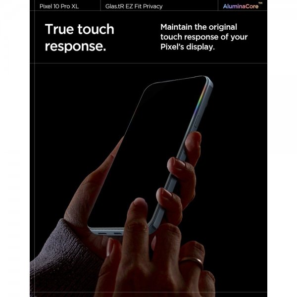 Spigen Google Pixel 9 Pro XL/Pixel 10 Pro XL Skjermbeskytter GLAS.tR EZ Fit Privacy 2-pakning