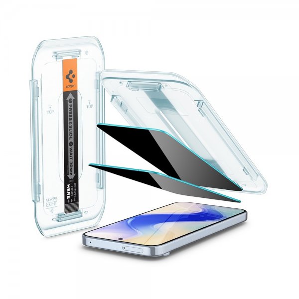 Spigen Google Pixel 9 Pro XL/Pixel 10 Pro XL Skjermbeskytter GLAS.tR EZ Fit Privacy 2-pakning