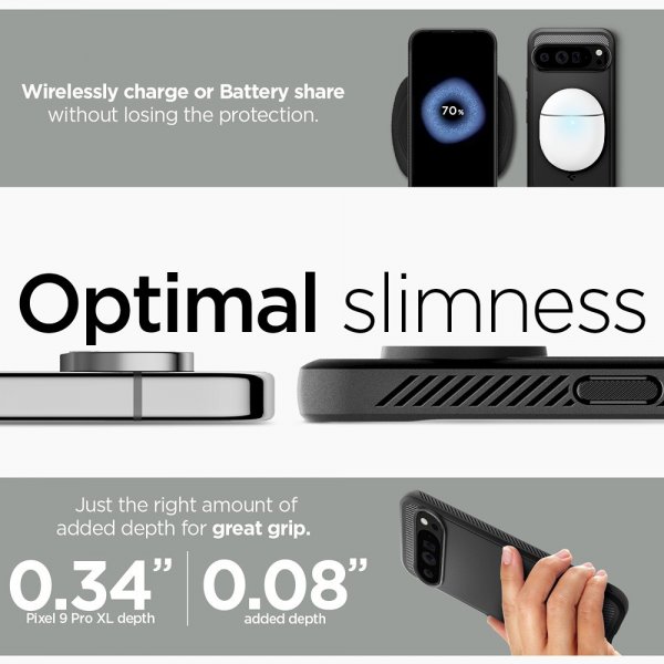 Spigen Google Pixel 9 Pro XL Deksel Rugged Armor Matte Black