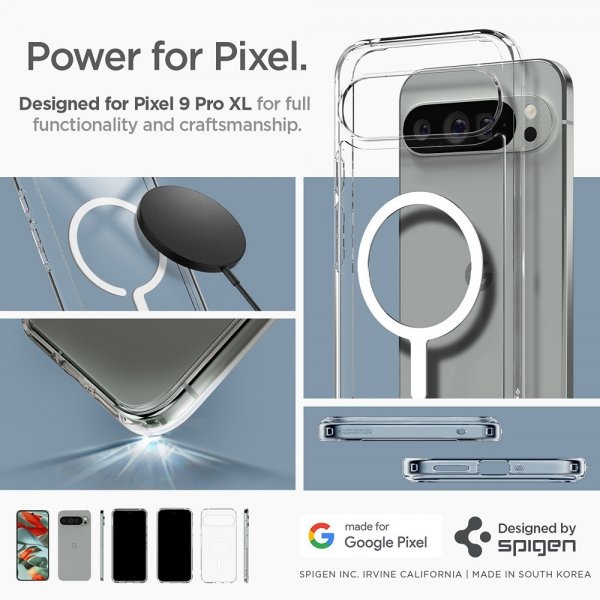 Spigen Google Pixel 9 Pro XL Deksel Ultra Hybrid Metal Ring MagFit