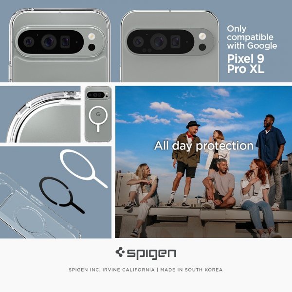 Spigen Google Pixel 9 Pro XL Deksel Ultra Hybrid Metal Ring MagFit