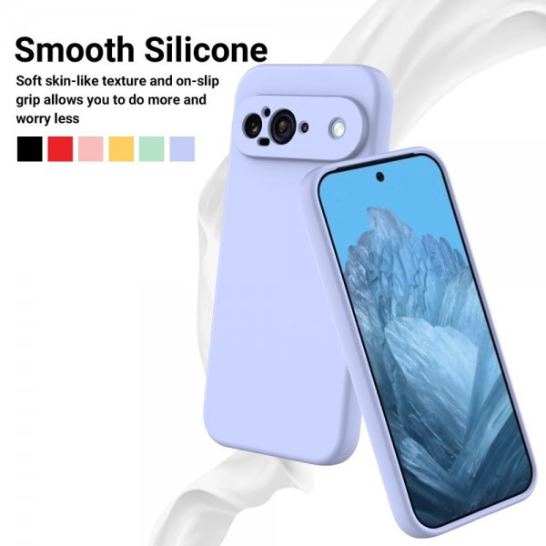 Google Pixel 9 Deksel med Stropp Silikon Lilla
