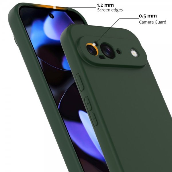Google Pixel 9 Deksel med Stropp Silikon MagSafe Mørkegrønn