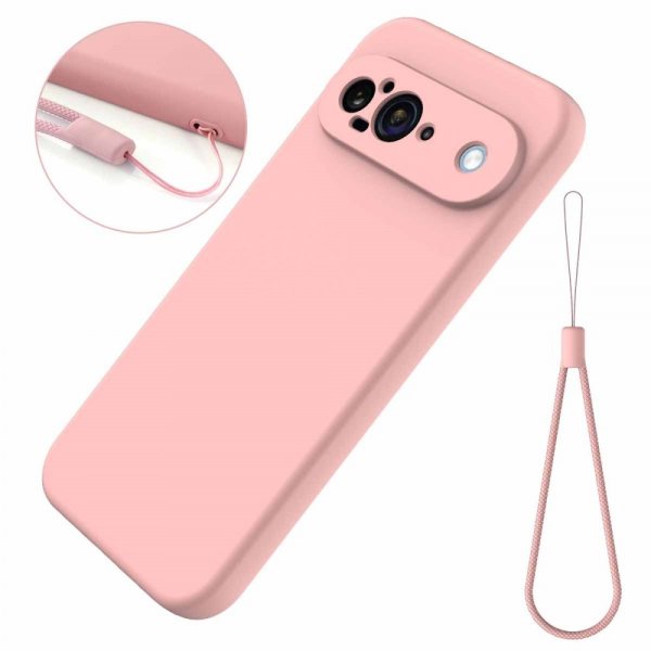 Google Pixel 9 Deksel med Stropp Silikon Rosa