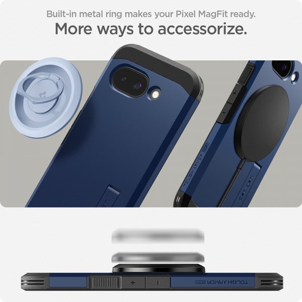 Spigen Google Pixel 9a Deksel Tough Armor MagFit Navy Blue