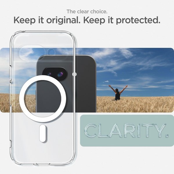 Spigen Google Pixel 9a Deksel Ultra Hybrid MagFit Clear White