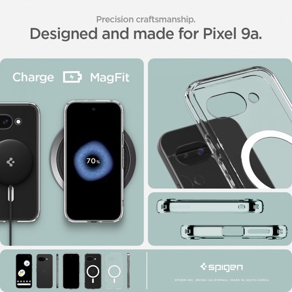 Spigen Google Pixel 9a Deksel Ultra Hybrid MagFit Clear White