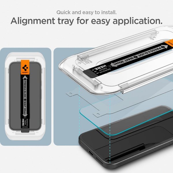 Spigen Google Pixel 9a Skjermbeskytter GLAS.tR EZ Fit 2-pakning