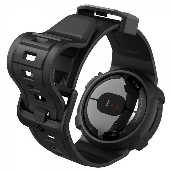 Spigen Google Pixel Watch 1/2/3 41mm Armbånd og Deksel Rugged Armor Pro Svart
