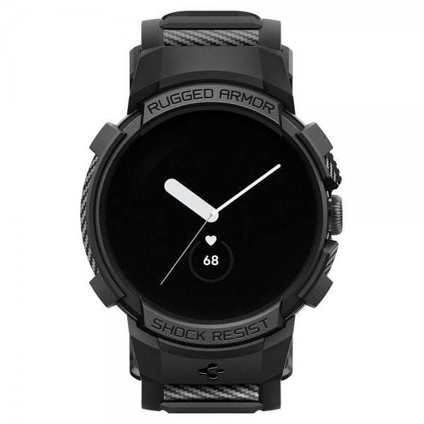 Spigen Google Pixel Watch 1/2/3 41mm Armbånd og Deksel Rugged Armor Pro Svart