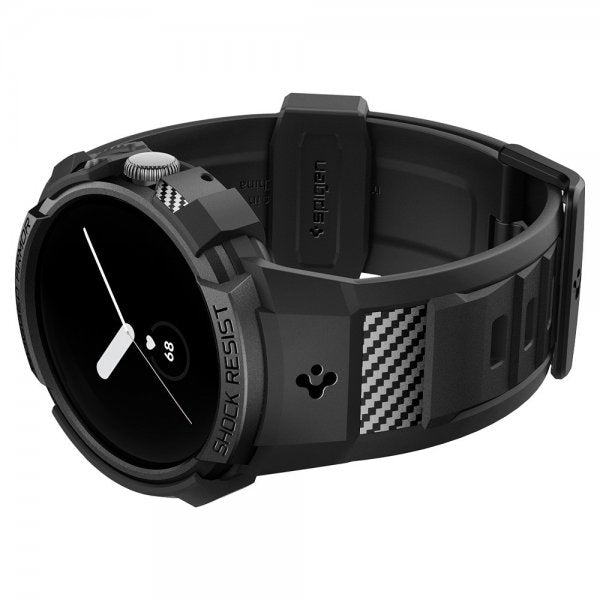 Spigen Google Pixel Watch 1/2/3 41mm Armbånd og Deksel Rugged Armor Pro Svart