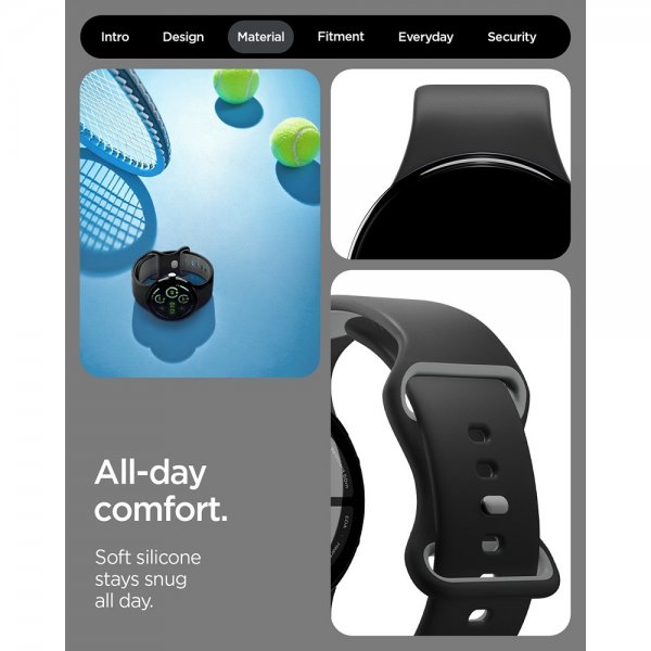 Spigen Google Pixel Watch 3/4 45mm Armbånd Nano Pop Black Sesame