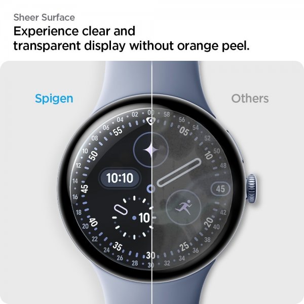 Spigen Google Pixel Watch 3/4 45mm Skjermbeskytter EliteShield EZ Fit 2-pakning