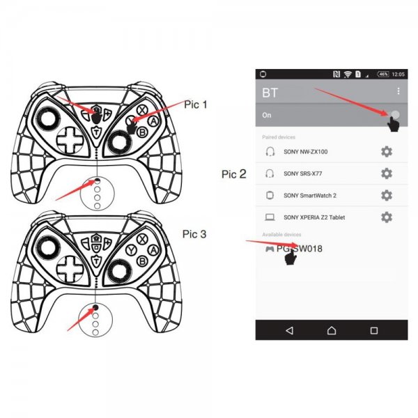 Ipega Grepsvennlig Trådløs spillkontroll til Nintendo Switch/PC/PS3