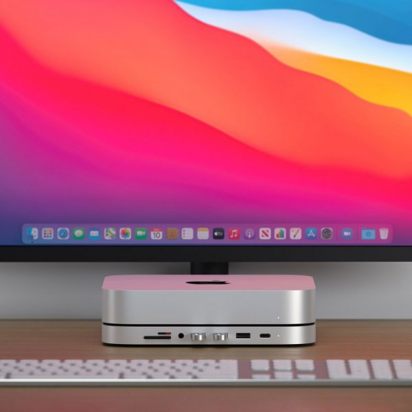 Satechi Type-C Aluminum Stand & Hub for Mac Mini Sølv