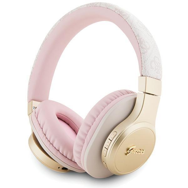 Guess Hodetelefoner Bluetooth 4G Script Metal Logo Rosa