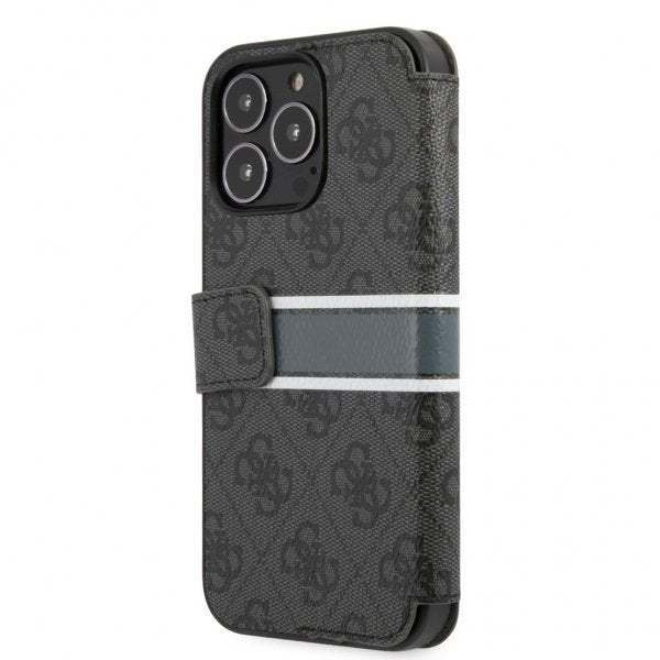 Guess iPhone 13 Pro Etui Printed Stripe Grå