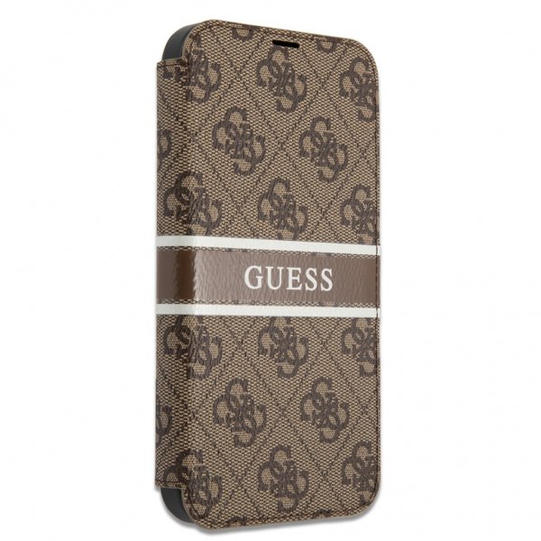 Guess iPhone 13 Mini Etui Printed Stripe Brun