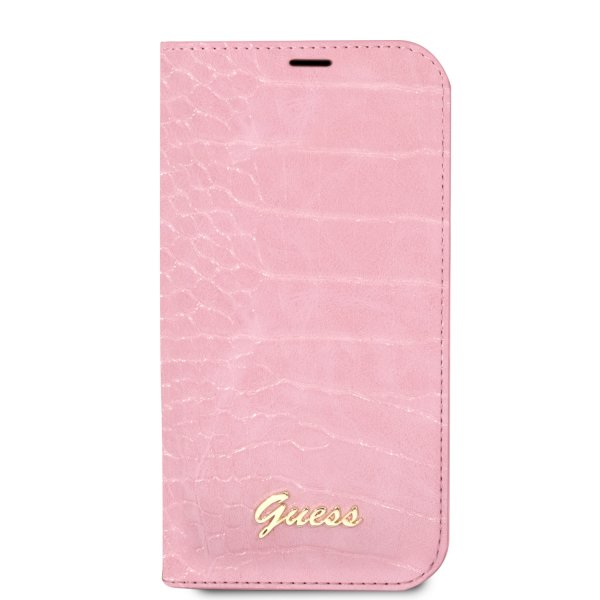 Guess iPhone 14 Plus Etui Croco Rosa