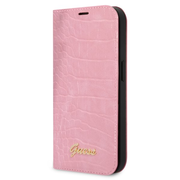 Guess iPhone 14 Etui Croco Rosa
