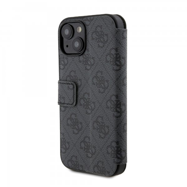 Guess iPhone 15 Etui 4G Logo Grå