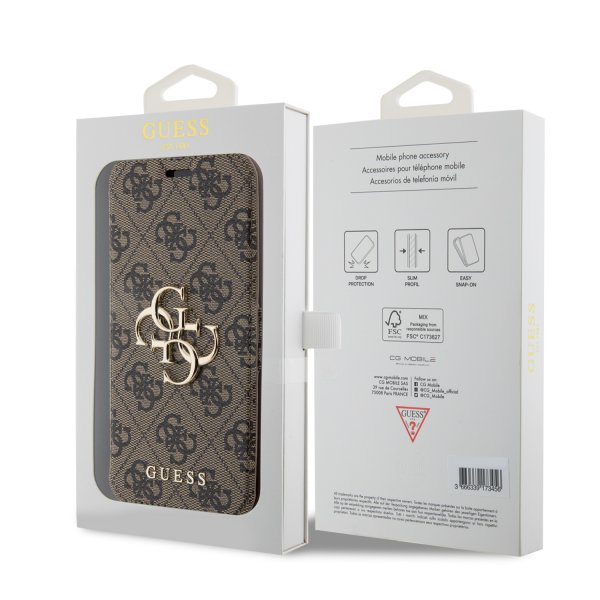 Guess iPhone 15 Pro Max Etui 4G Logo Brun