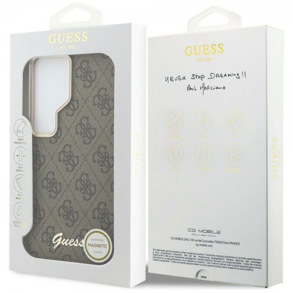 Guess Samsung Galaxy S26 Ultra Deksel 4G Script MagSafe Brun