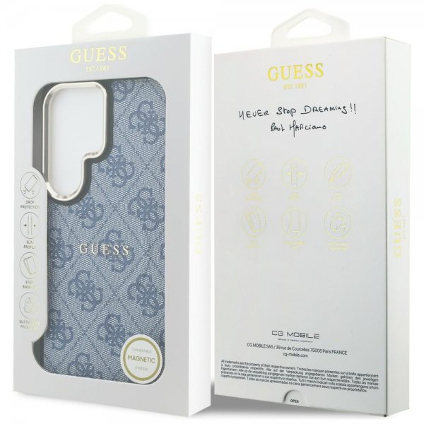 Guess Samsung Galaxy S26 Ultra Deksel 4G Embossed MagSafe Blå