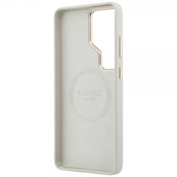 Guess Samsung Galaxy S26 Ultra Deksel Rhinestone Logo MagSafe Beige