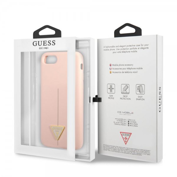 Guess iPhone 7/8/SE Deksel Metal Triangle Rosa