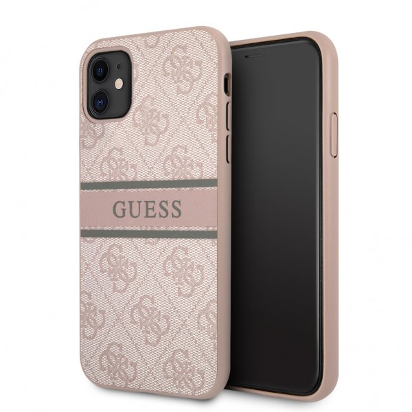 Guess iPhone 11 Deksel Printed Stripe Rosa