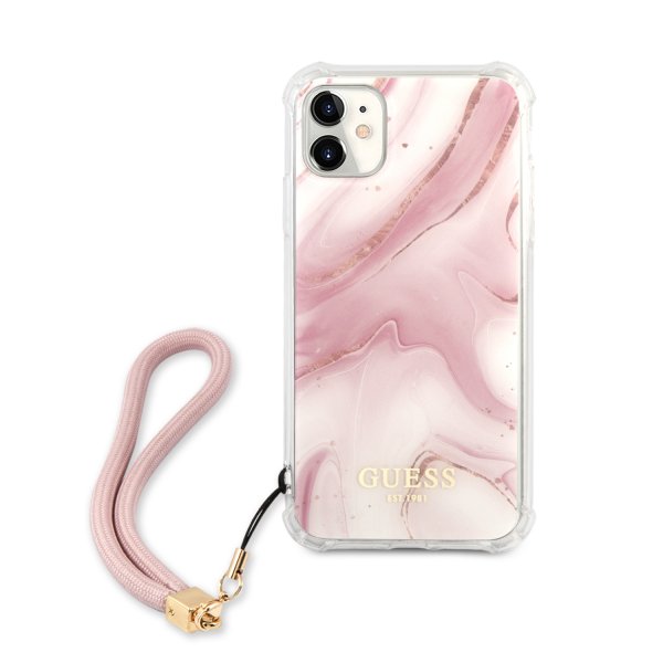 Guess iPhone 11 Deksel Marble Rosa