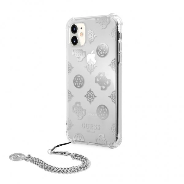 Guess iPhone 11 Deksel Chain Peony Sølv