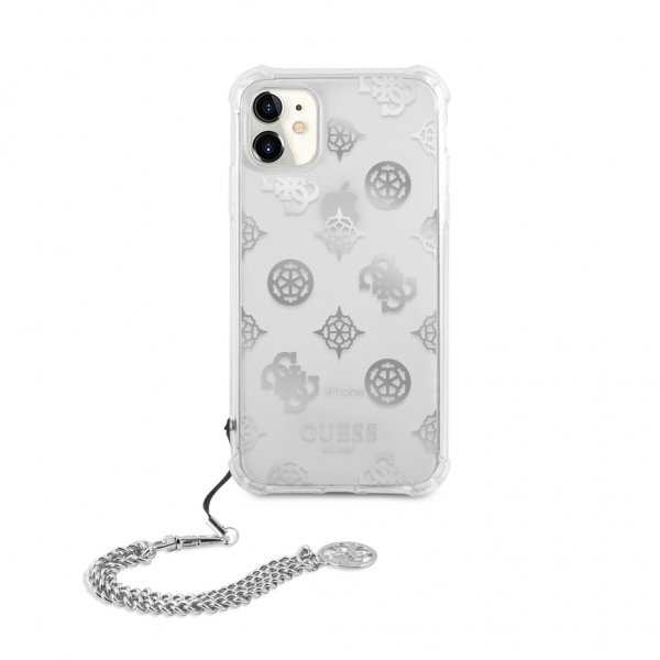 Guess iPhone 11 Deksel Chain Peony Sølv
