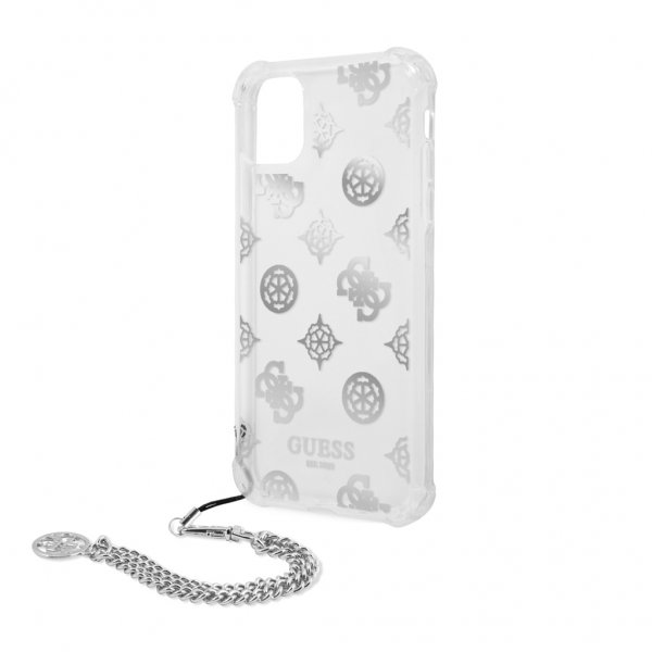Guess iPhone 11 Deksel Chain Peony Sølv