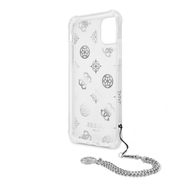 Guess iPhone 11 Deksel Chain Peony Sølv