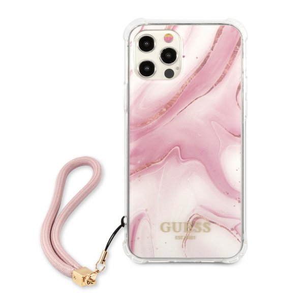 Guess iPhone 12 Pro Max Deksel Marble Rosa