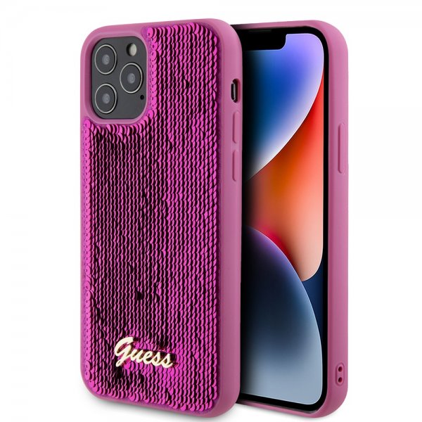 Guess iPhone 12/iPhone 12 Pro Deksel Sequin Fuschia